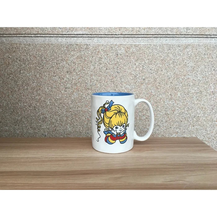 Rainbow Brite Hands Pose Wax Resist 17oz Ceramic Pottery Mug