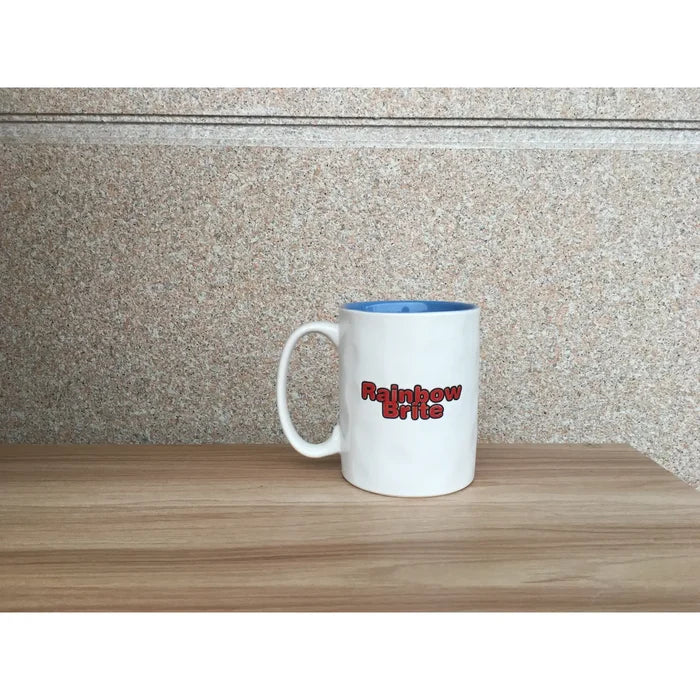 Rainbow Brite Hands Pose Wax Resist 17oz Ceramic Pottery Mug