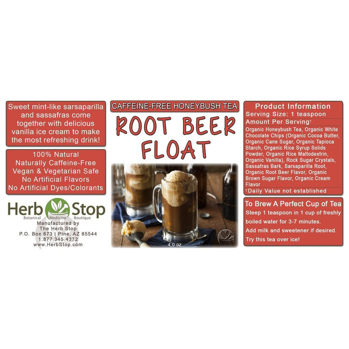Root Beer Float Loose Leaf Honeybush Tea Label