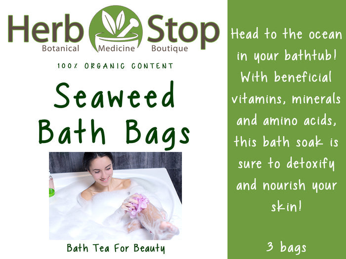 Organic Seaweed Bath Bags Label - Front
