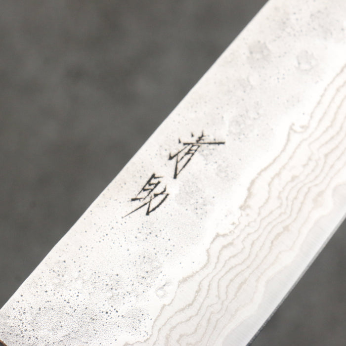 Seisuke Stainless Steel 440C Hammered Damascus Bunka  170mm Oak Handle - Seisuke Knife