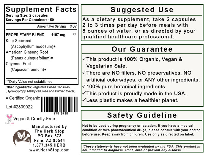 Slim & Fit Capsules Label - Back