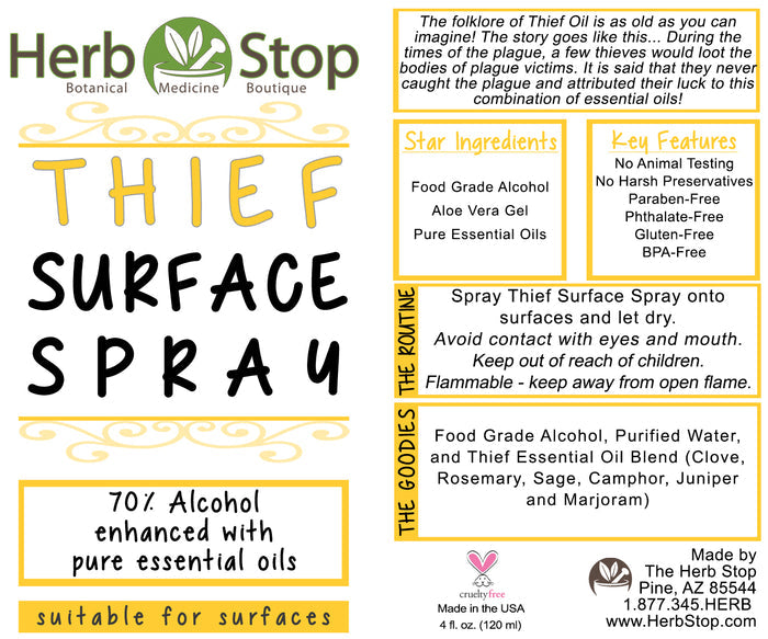 Thief Surface Spray Label