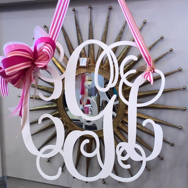 Three Letter Interlocking Wooden Monogram