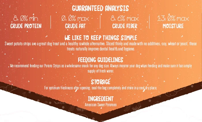 Tickled Pet American Sweet Potato Strips for Dogs