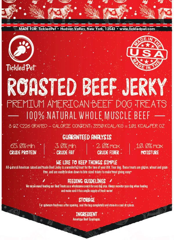 Tickled Pet Single Ingredient Beef Jerky Dog Treats