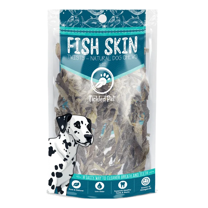 Tickled Pets Icelandic Codfish Skin Twists Dog Treats