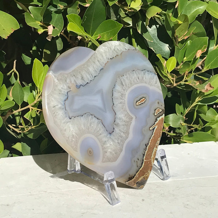 Translucent Abstract Patterned Agate Heart Slab