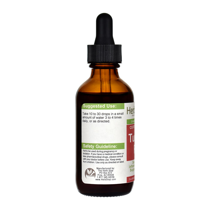 Organic Turmeric Root Liquid Extract 2 oz Bottle - Left