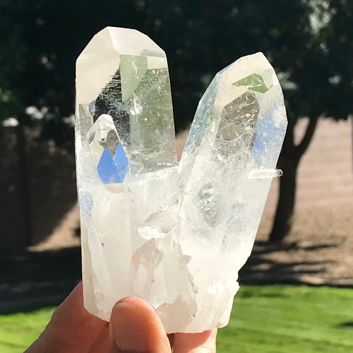 Twin Points Brazilian Crystal Cluster