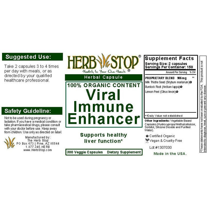 Viral Immune Enhancer Capsules Label
