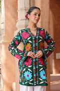 Woolen Kashmiri Aari Jacket – Green Floral