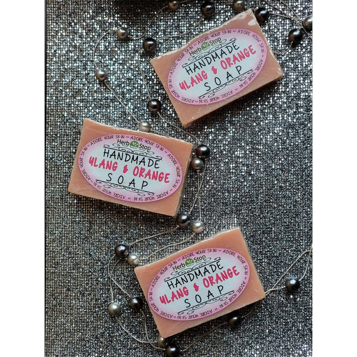 Ylang & Orange Handmade Soap on Silver Background