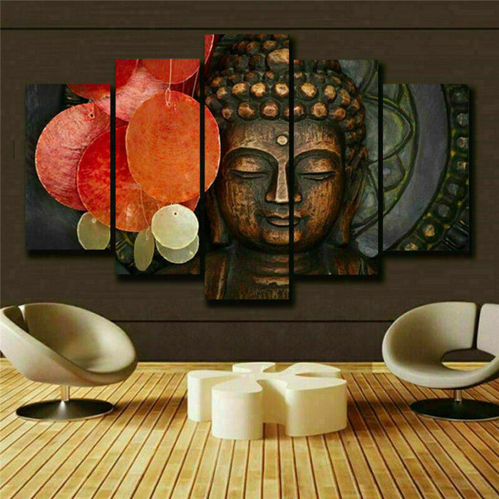 Zen Buddha Meditation Statue Wall Art Canvas Printing Decor - BlueArtDecor